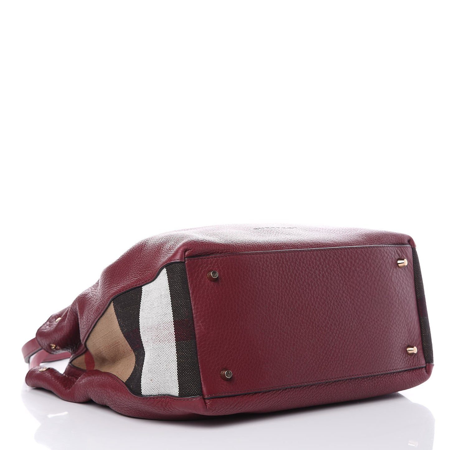 Grainy Calfskin House Check Medium Maidstone Burgundy Red