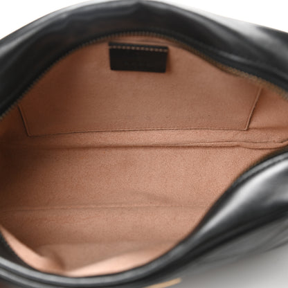 Gucci Calfskin Matelasse Small GG Marmont Chain Shoulder Bag Black 5 of 11