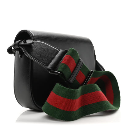 Gucci Azalea Calfskin Web Monochrome Small Horsebit 1955 Shoulder Bag Black 3 of 10