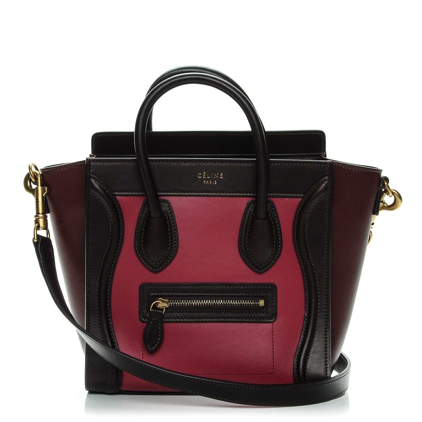 Satin Calfskin Nano Tri-Color Luggage Orchid
