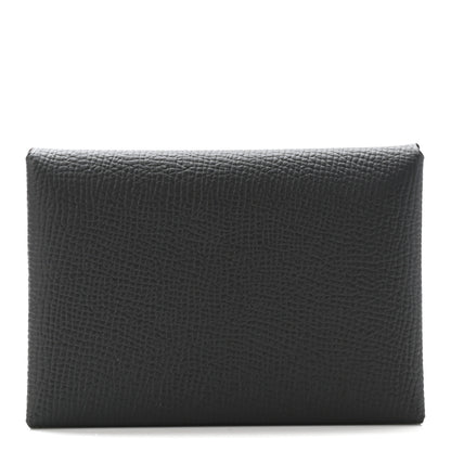 Hermes Epsom Calvi Duo Card Case Black 1 of 7