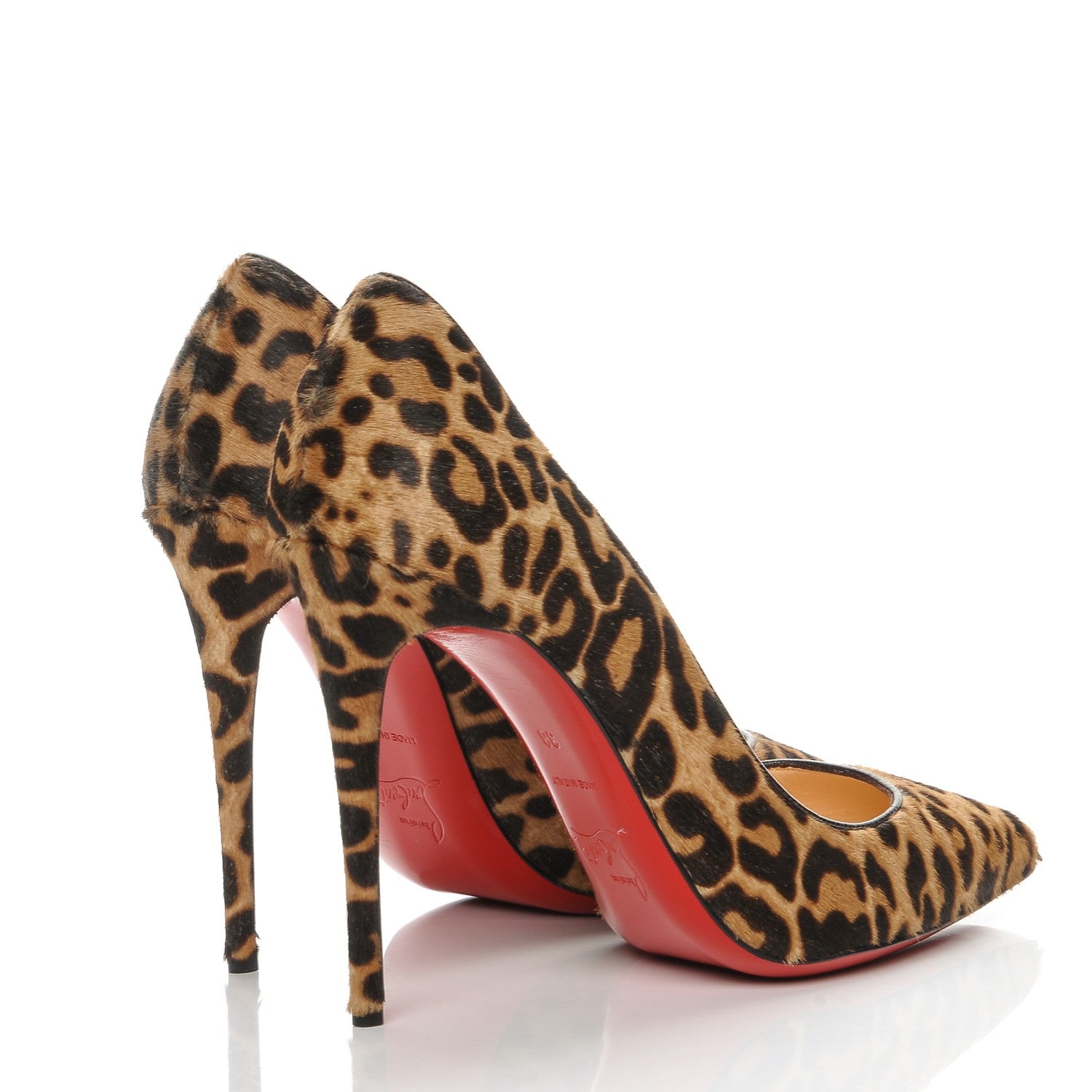 Christian Louboutin Pony Hair Jaguar Print Pigalle Follies 100 Pumps 38 Brown 4 of 8