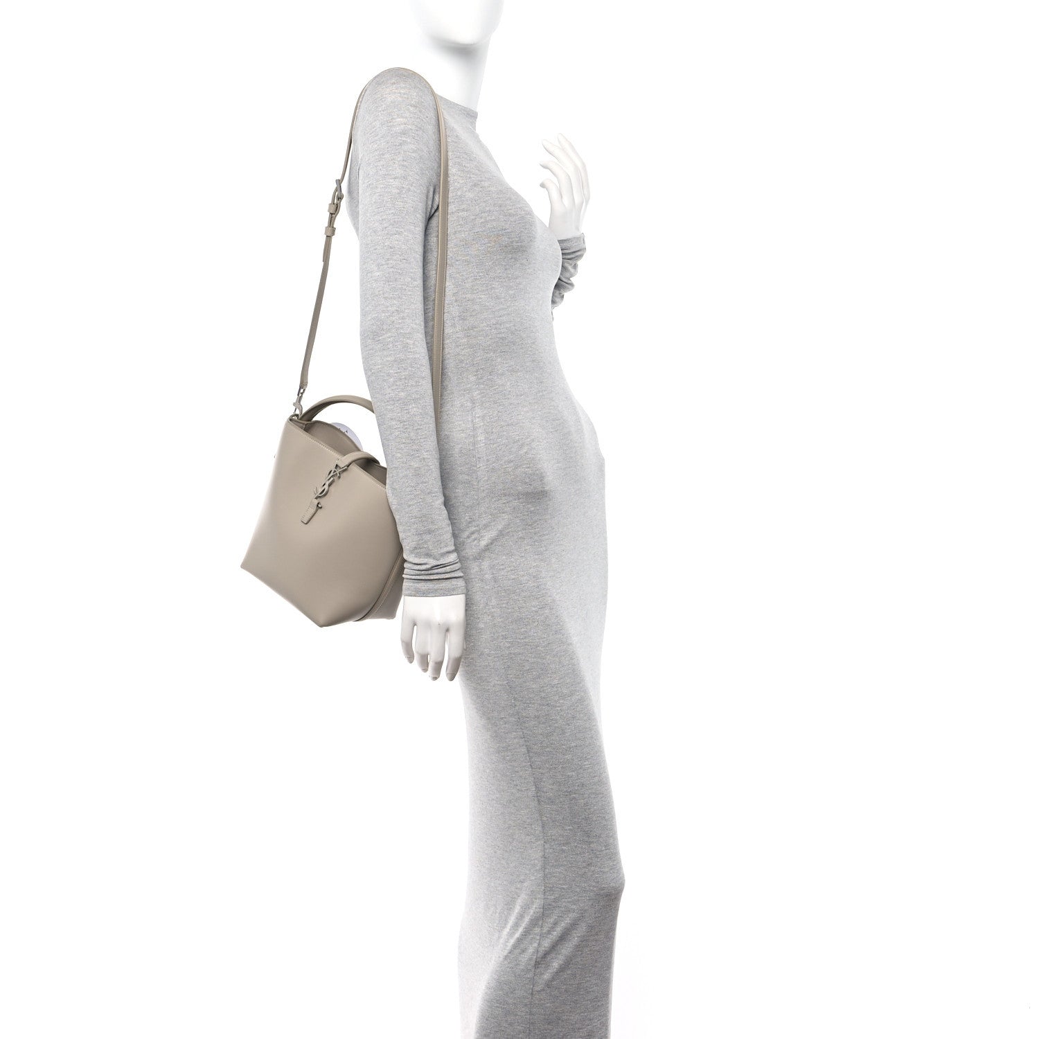Saint Laurent Shiny Calfskin Le 37 Bucket Bag Sea Salt 2 of 11