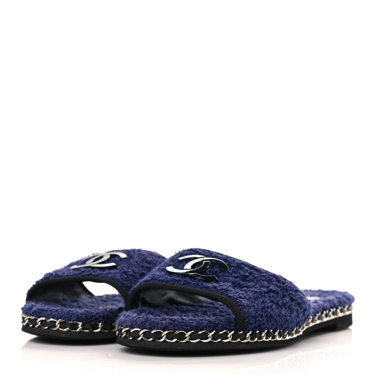 Terry CC Flat Mules 39 Navy Blue