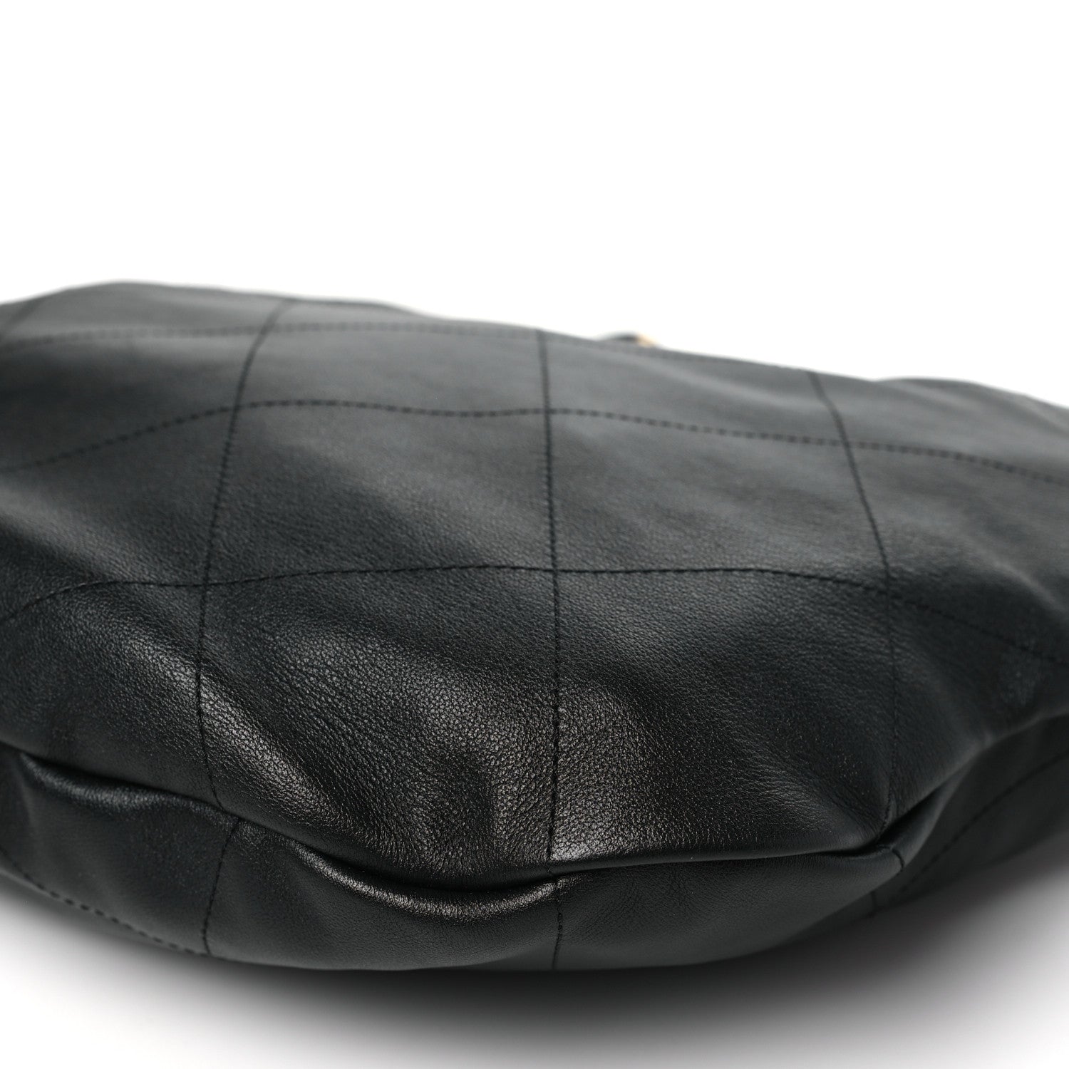 Chanel Calfskin Stitched Curved Chain Hobo Black 10 of 10