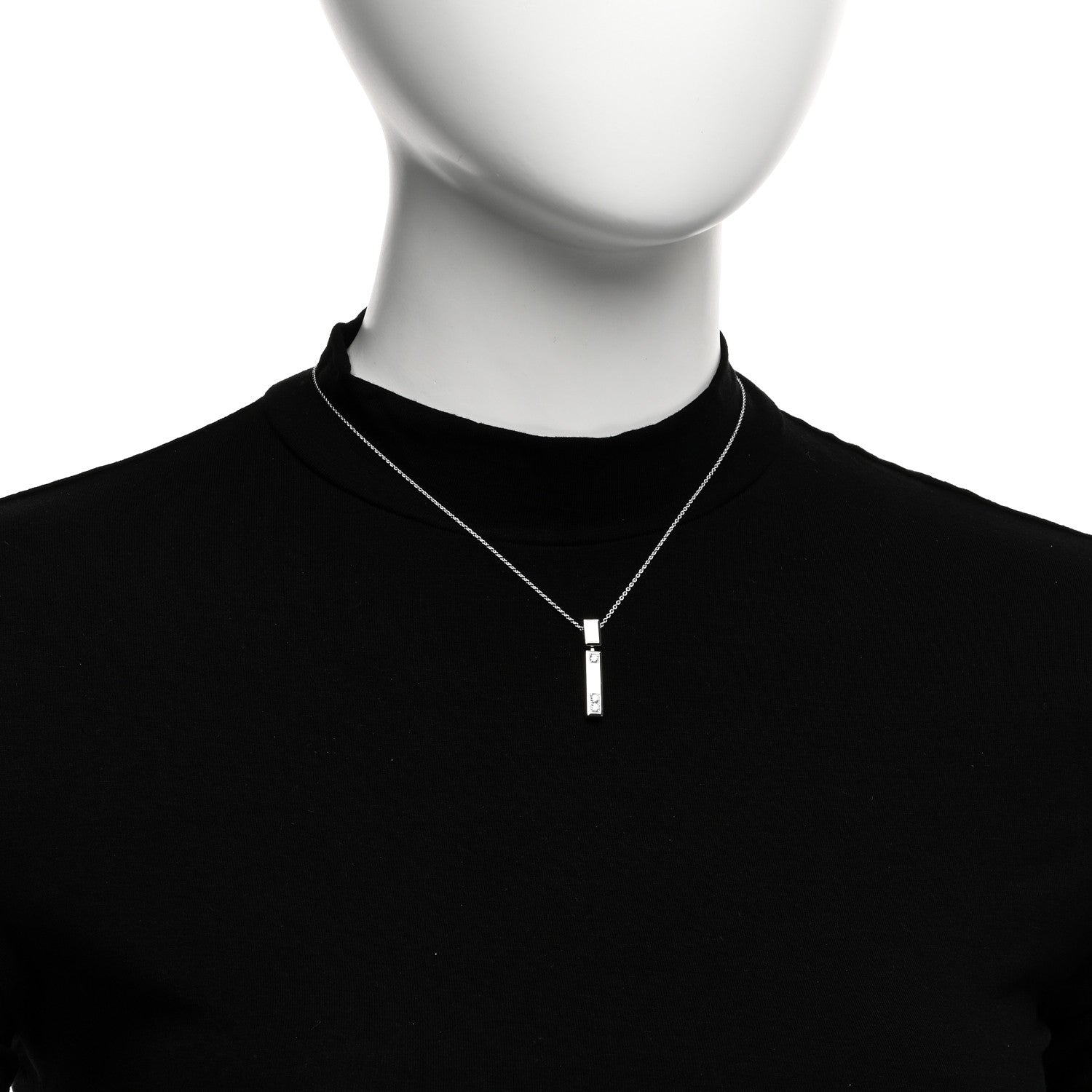 Harry Winston 18K White Gold Diamond Traffic Pendant Necklace 2 of 4