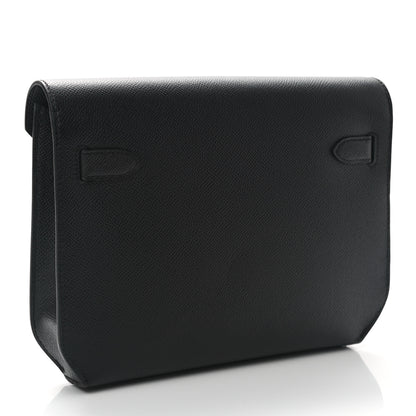 Hermes Epsom Kelly Depeches 25 Pouch Black 3 of 7