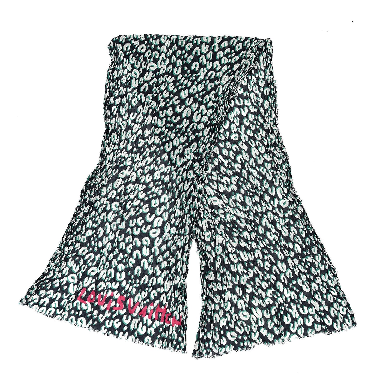 Cotton Leopard Stole Blue Infini