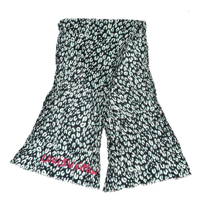 Louis Vuitton Cotton Leopard Stole Blue Infini 3 of 4