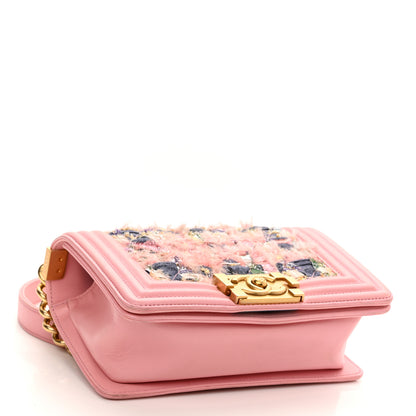 Chanel Lambskin Tweed Quilted Small Boy Flap Pink 4 of 12