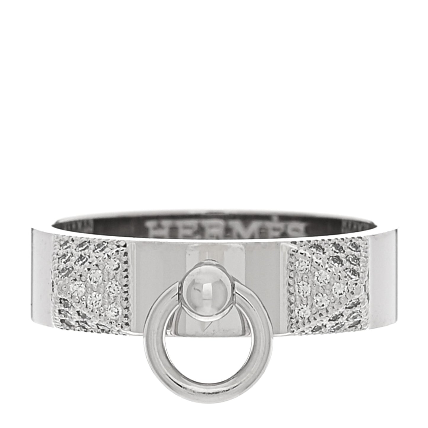 18K White Gold Diamond Collier De Chien PM Ring 53 6.5