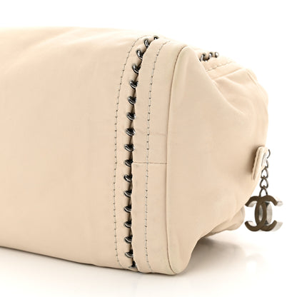 Chanel Smooth Calfskin Medium Luxe Ligne Bowler Light Beige 10 of 14