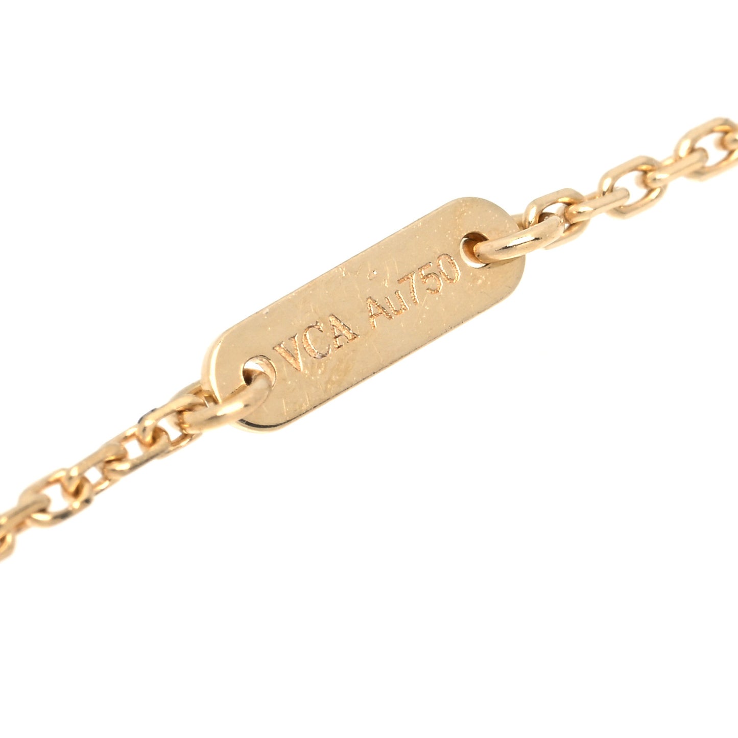 18K Yellow Gold Mother of Pearl Sweet Alhambra Pendant Necklace