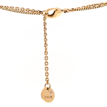Christian Dior Metal Crystal Petit CD Double Necklace Gold 6 of 6