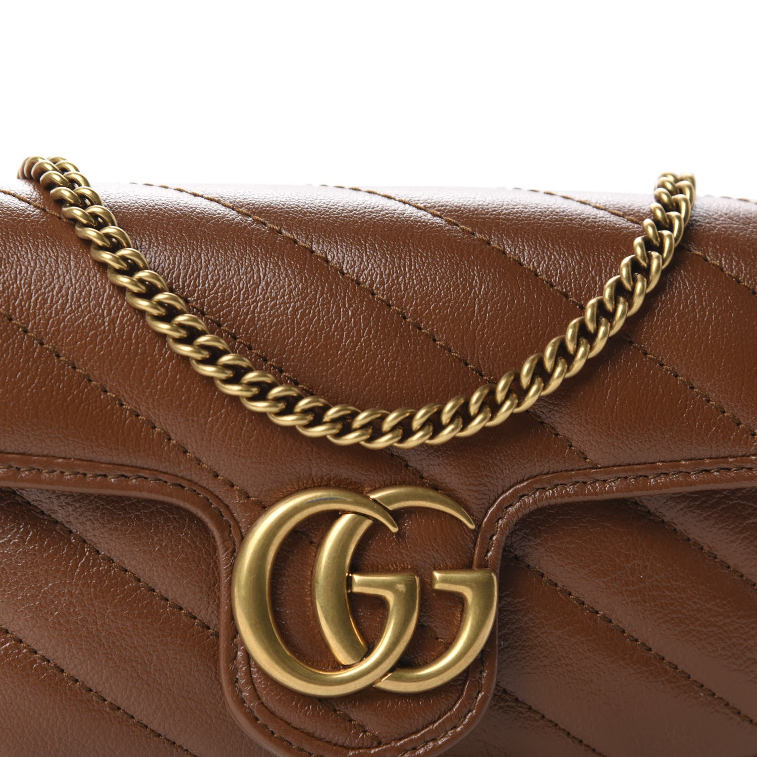 Gucci Azalea Calfskin Matelasse Diagonal Super Mini GG Marmont Shoulder Bag Cuir 10 of 11
