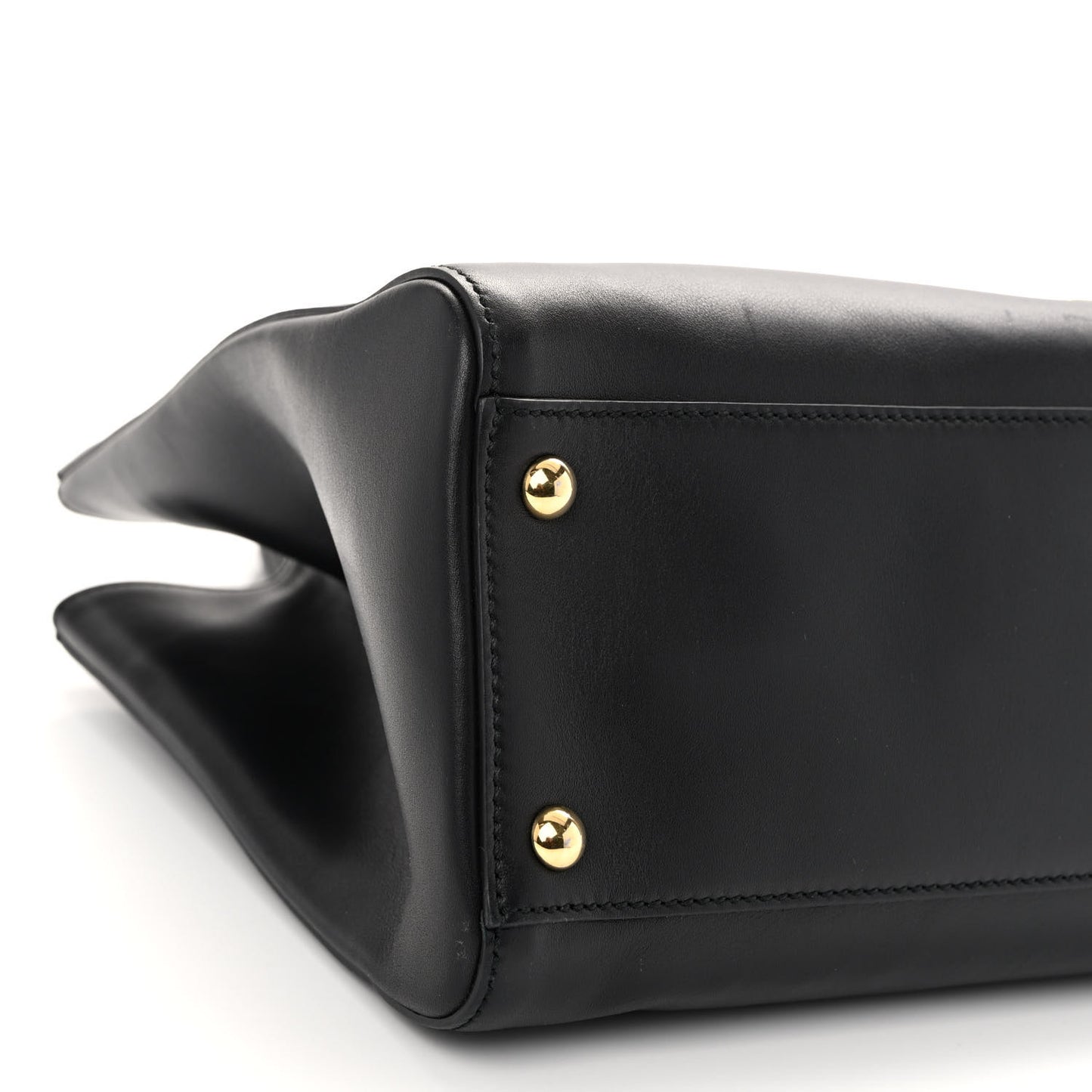 Calfskin Large Sylvie Top Handle Tote Black