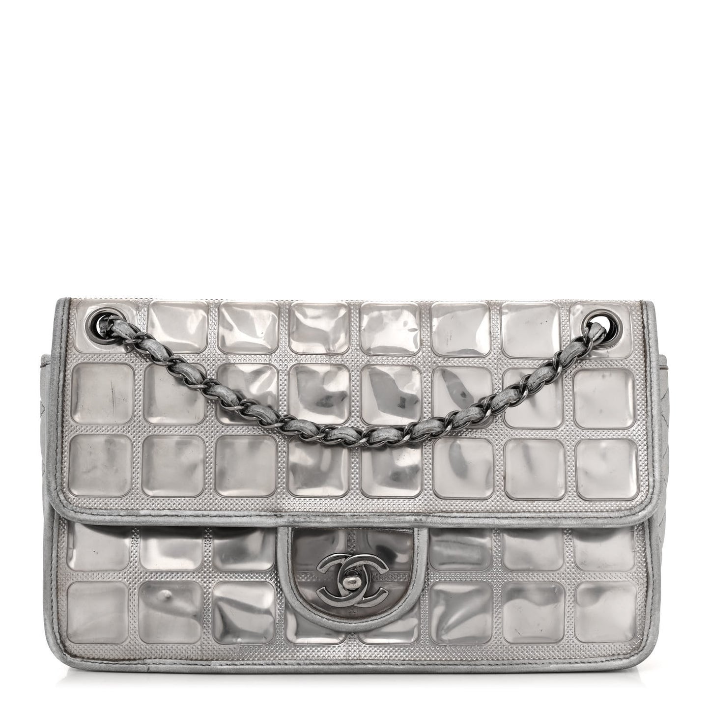 Vinyl Large Ice Cube Flap Silver