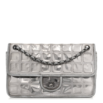 Chanel Vinyl Large Ice Cube Flap Silver 2 of 35