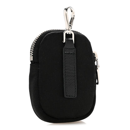 Prada Satin Crystal Pocket Triangle Padded Mini Key Chain Pouch Cristal 3 of 7