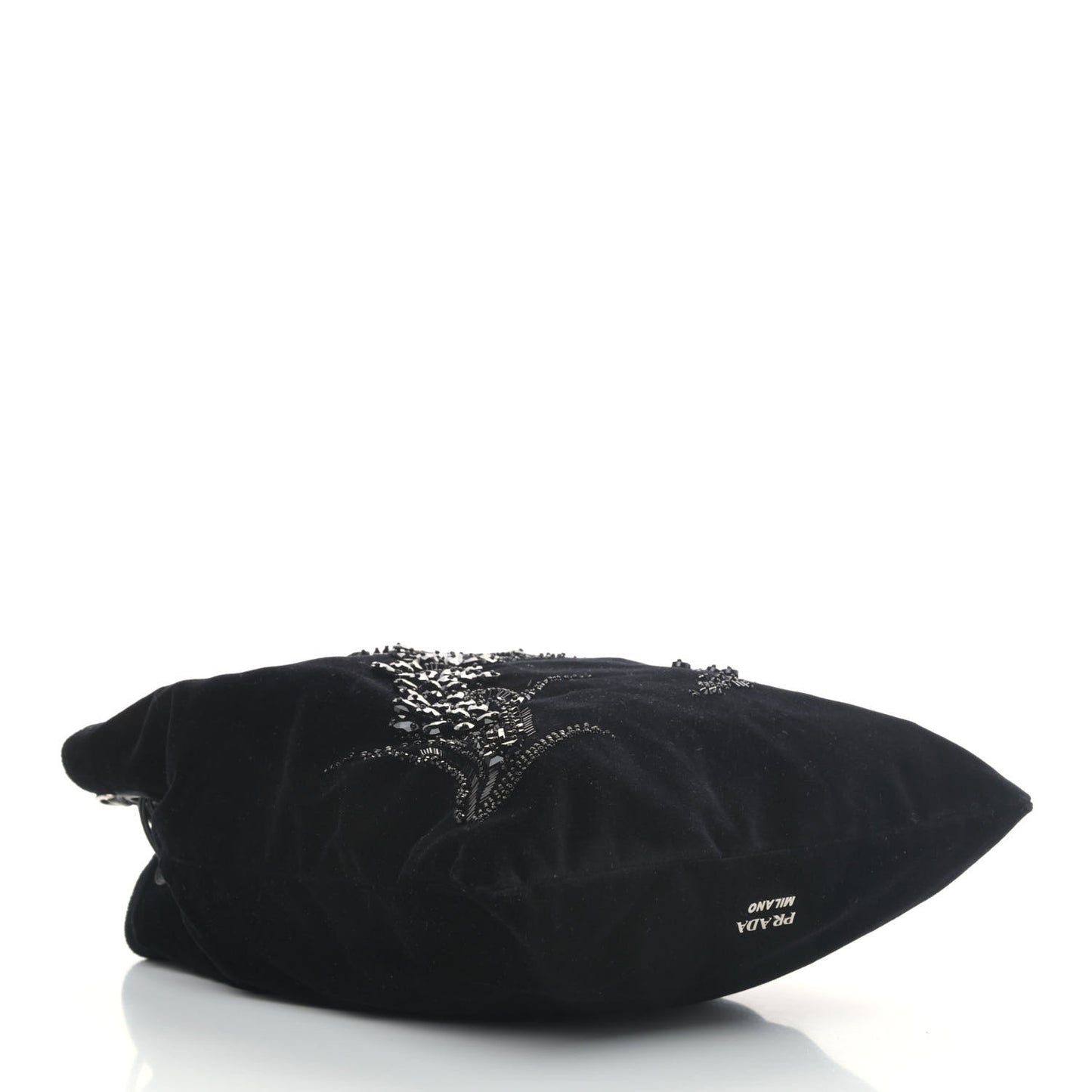 Velluto Embroidered Pouch Black
