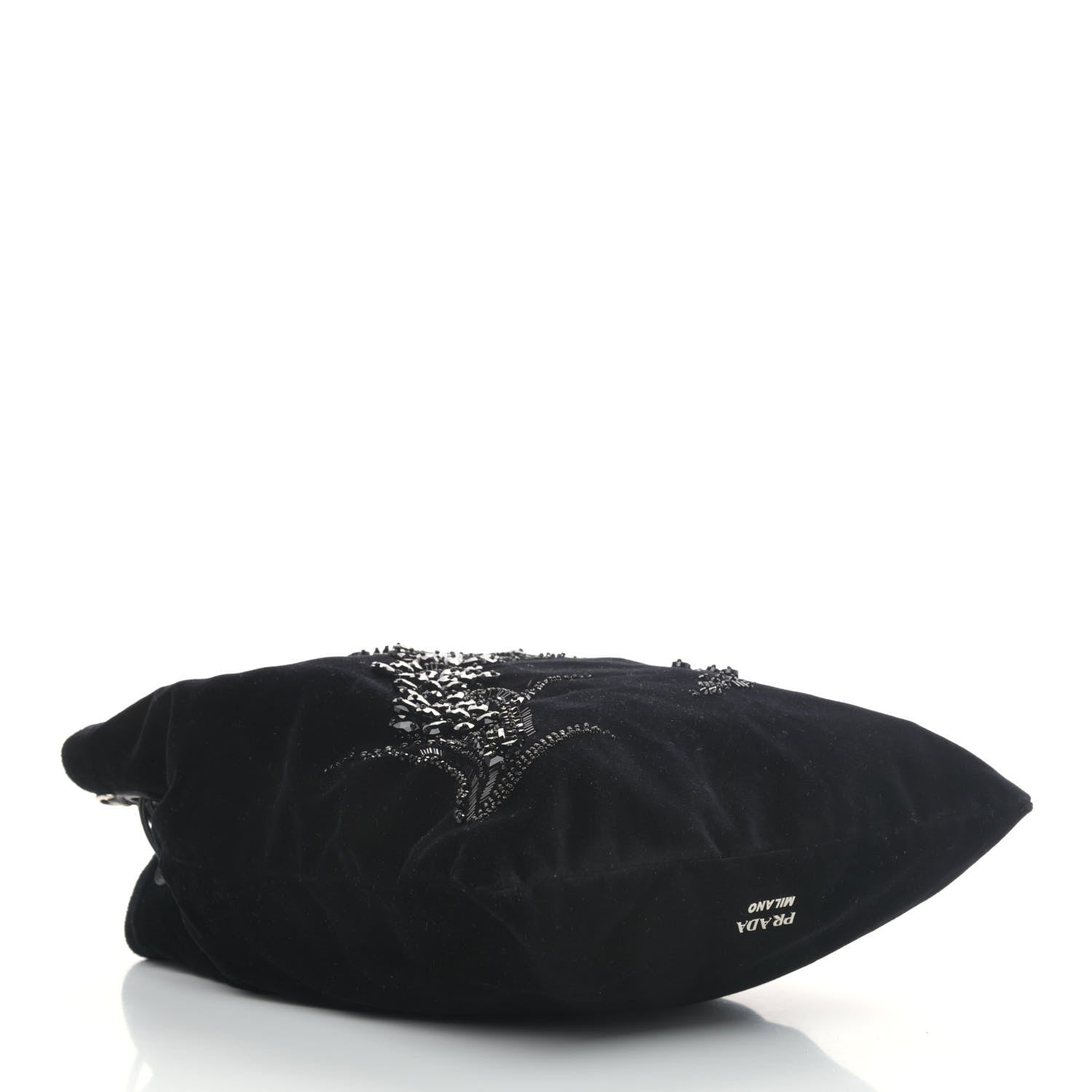 Prada Velluto Embroidered Pouch Black 3 of 4