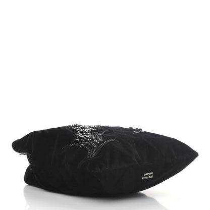 Prada Velluto Embroidered Pouch Black 3 of 4