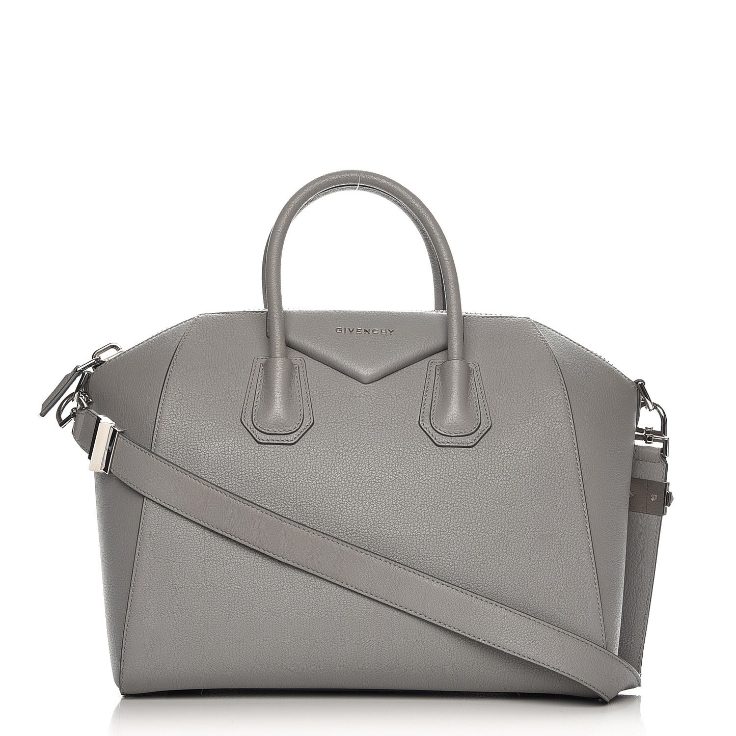 Sugar Goatskin Medium Antigona Pearl Grey