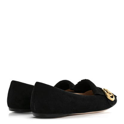 Gucci Kid Scamosciato GG Marmont Fringe Flats 38.5 Black 5 of 12