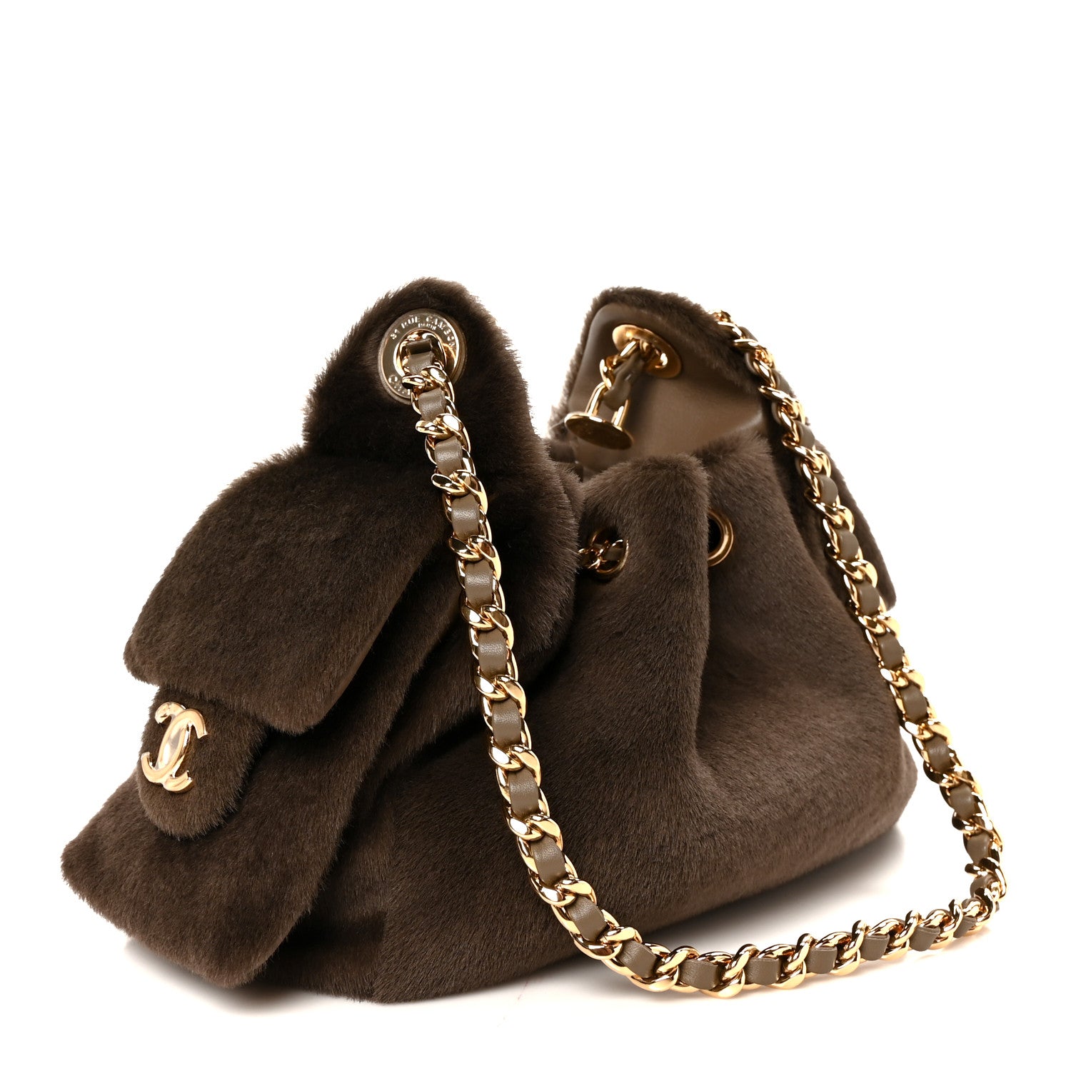 Chanel Pony Hair Mini Chanel 25 Handbag Dark Khaki 4 of 19
