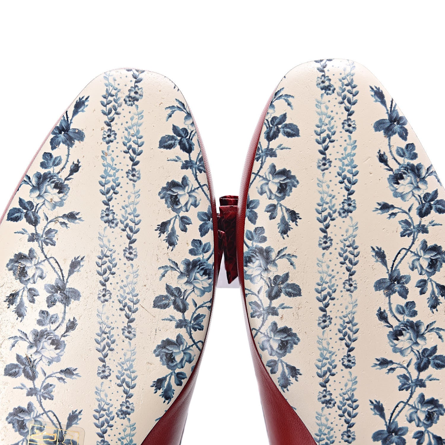 Gucci Malaga Kid Elaphe Yva Ballet Flats 38 Hibiscus Red 8 of 9