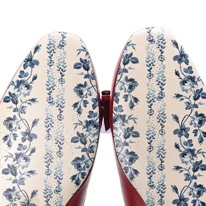 Gucci Malaga Kid Elaphe Yva Ballet Flats 38 Hibiscus Red 8 of 9