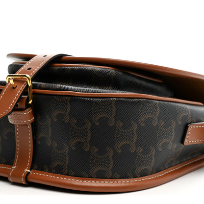 Celine Triomphe Canvas Medium Folco Bag Tan 10 of 15