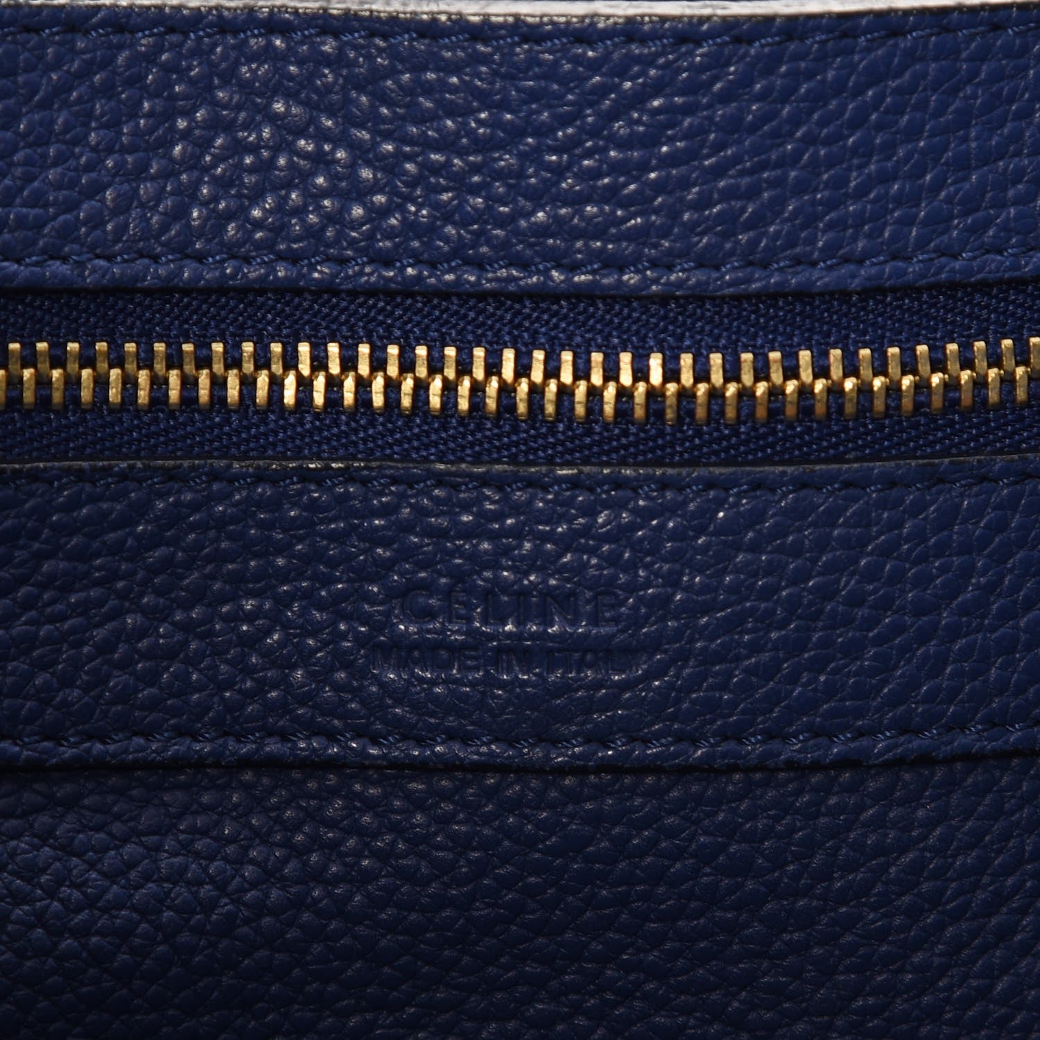 Celine Soft Grained Calfskin Small Belt Cabas Phantom Indigo 6 of 11