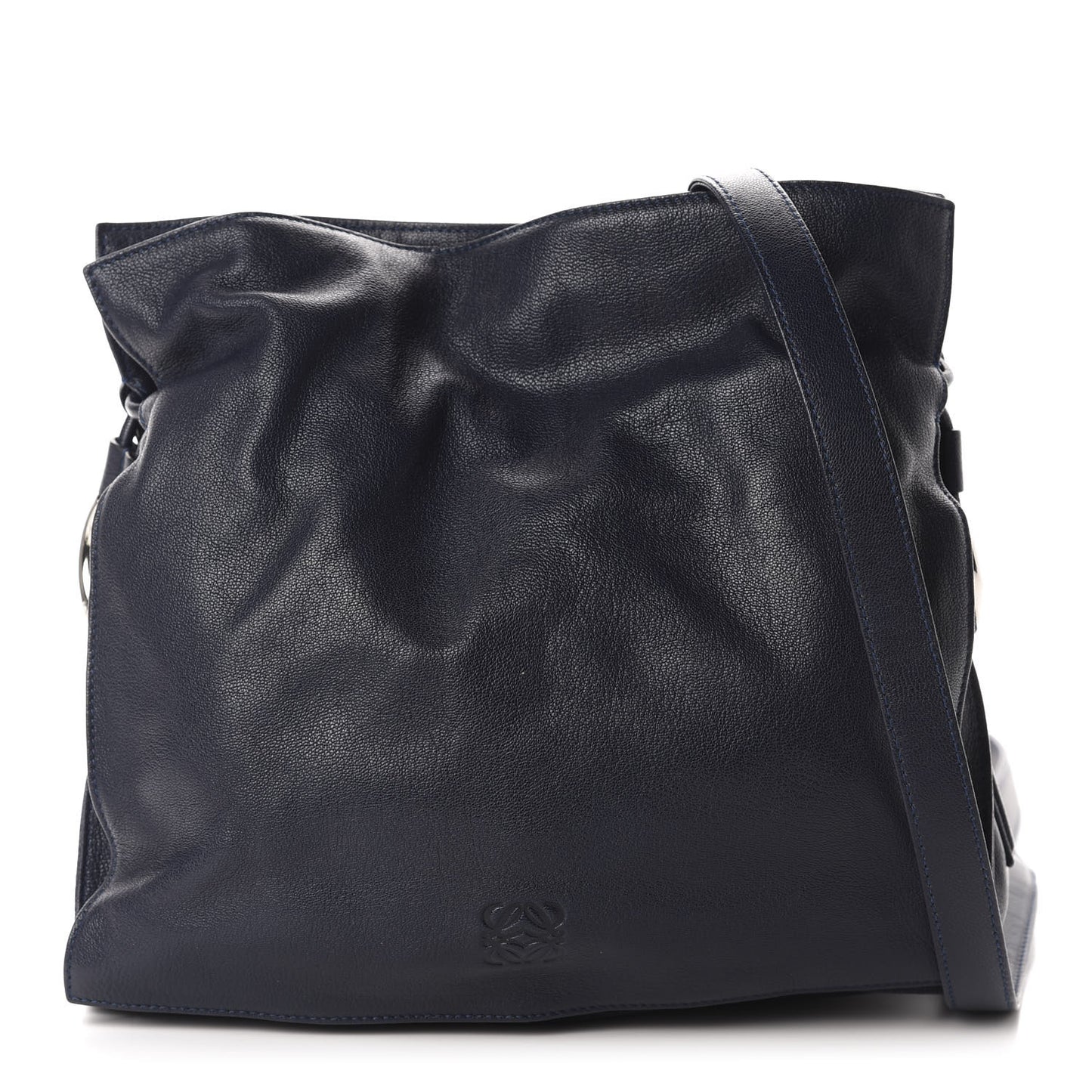 Calfskin Small Drawstring Bag Midnight Blue