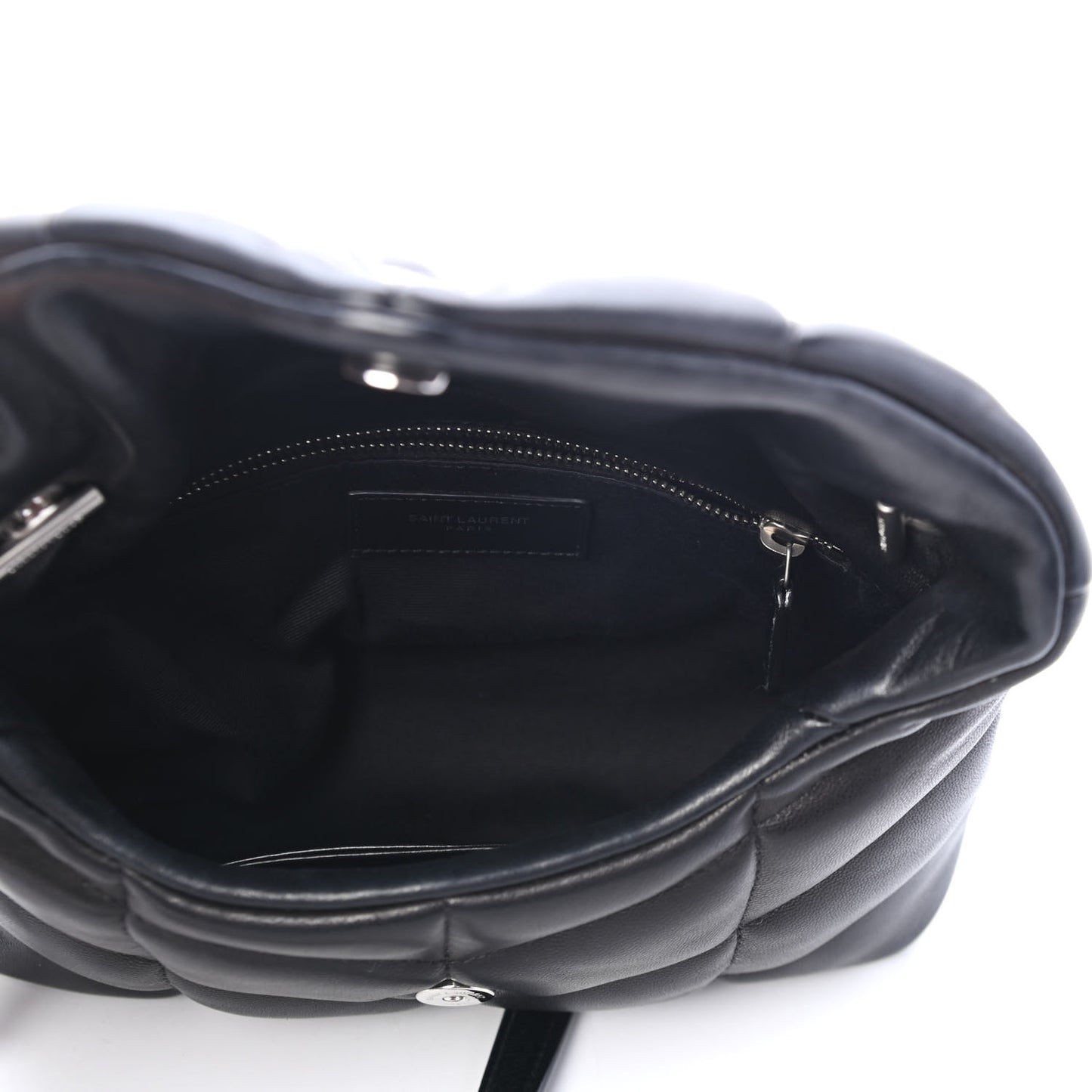 Lambskin Quilted Toy Loulou Puffer Monogram Chain Satchel Black