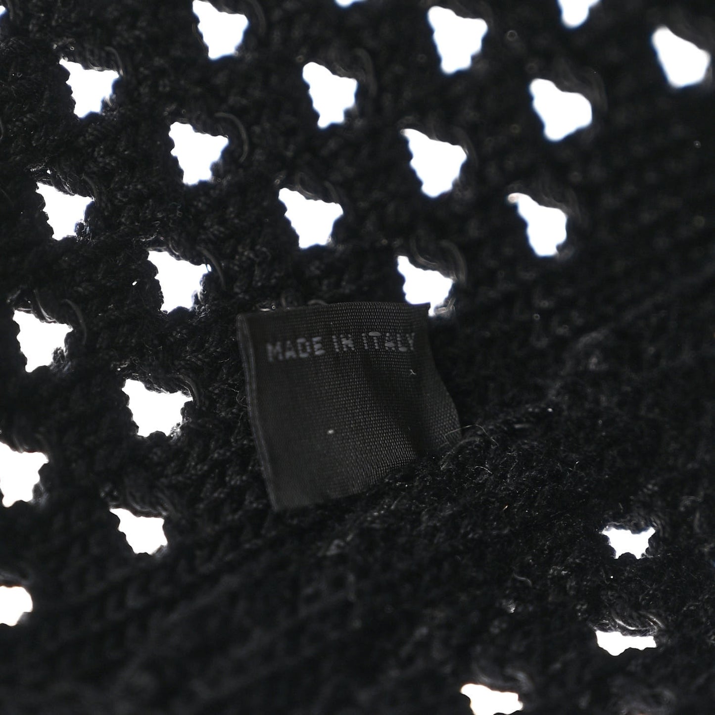 Cotton Mesh Ivy Tote Black White