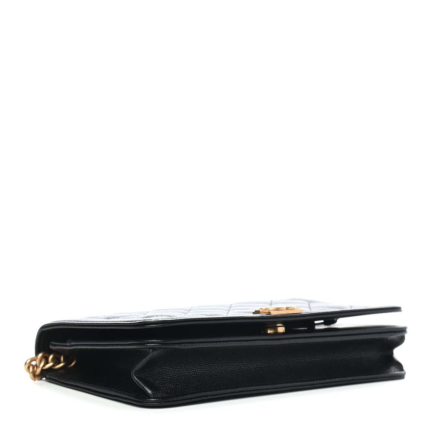 Caviar Quilted Boy Wallet On Chain WOC Black