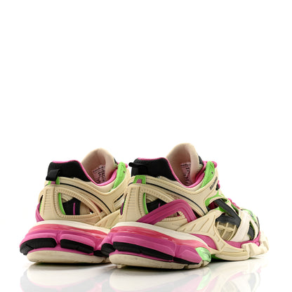 Balenciaga Rubber Mesh Bi-Color Womens Track.2 Open Sneakers 39 White Green Pink 4 of 9