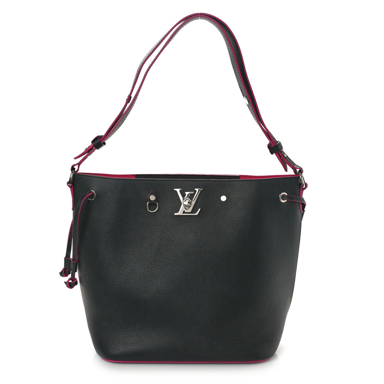 Louis Vuitton Calfskin Lockme Bucket Black 1 of 9