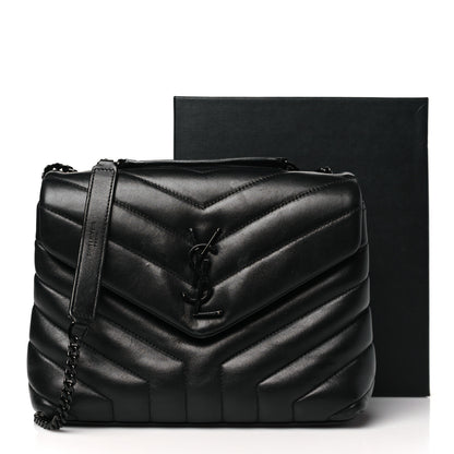 Saint Laurent Calfskin Y Quilted Monogram Monochrome Small Loulou Chain Satchel Black 12 of 12