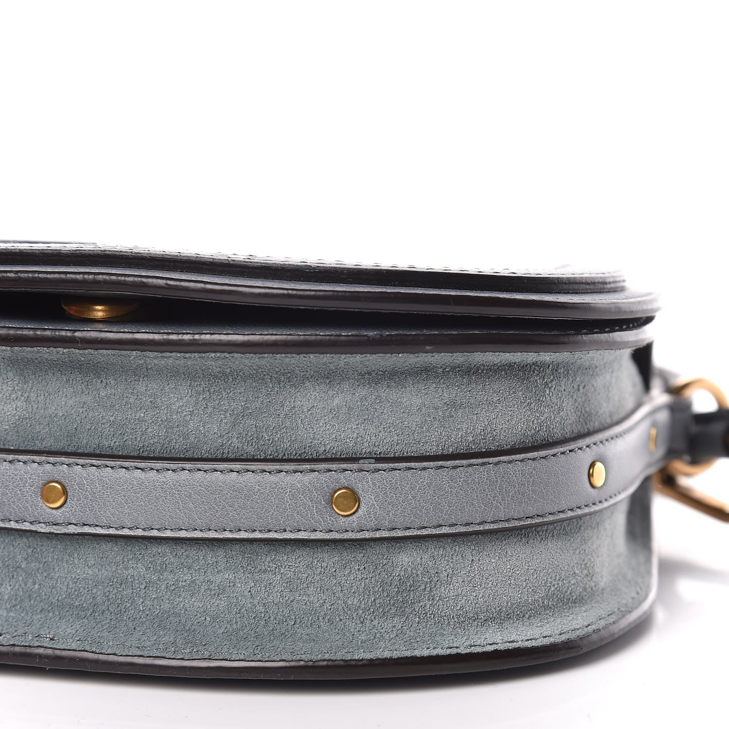 Chloe Calfskin Suede Small Nile Bracelet Bag Cloudy Blue 6 of 9