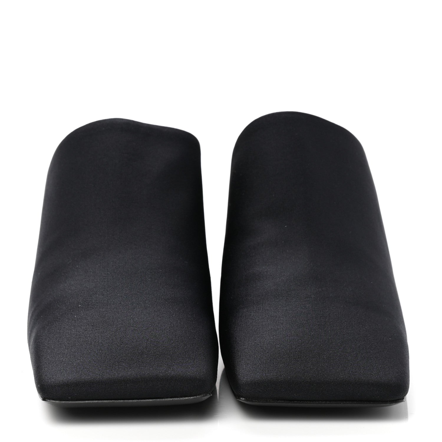 Balenciaga Satin Square Mule Heel Sandals 39 Black 2 of 10