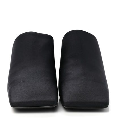 Balenciaga Satin Square Mule Heel Sandals 39 Black 2 of 10