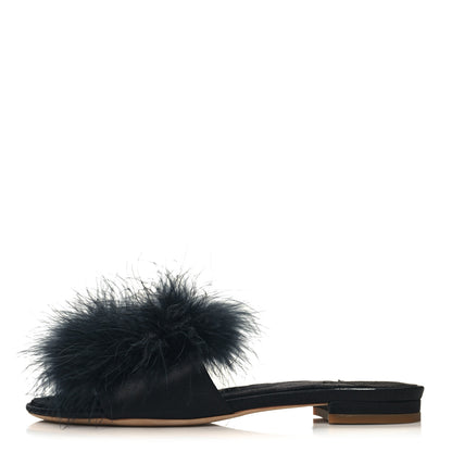 Louis Vuitton Fur Crystal LV Marilyn Mule 36 Black 1 of 9