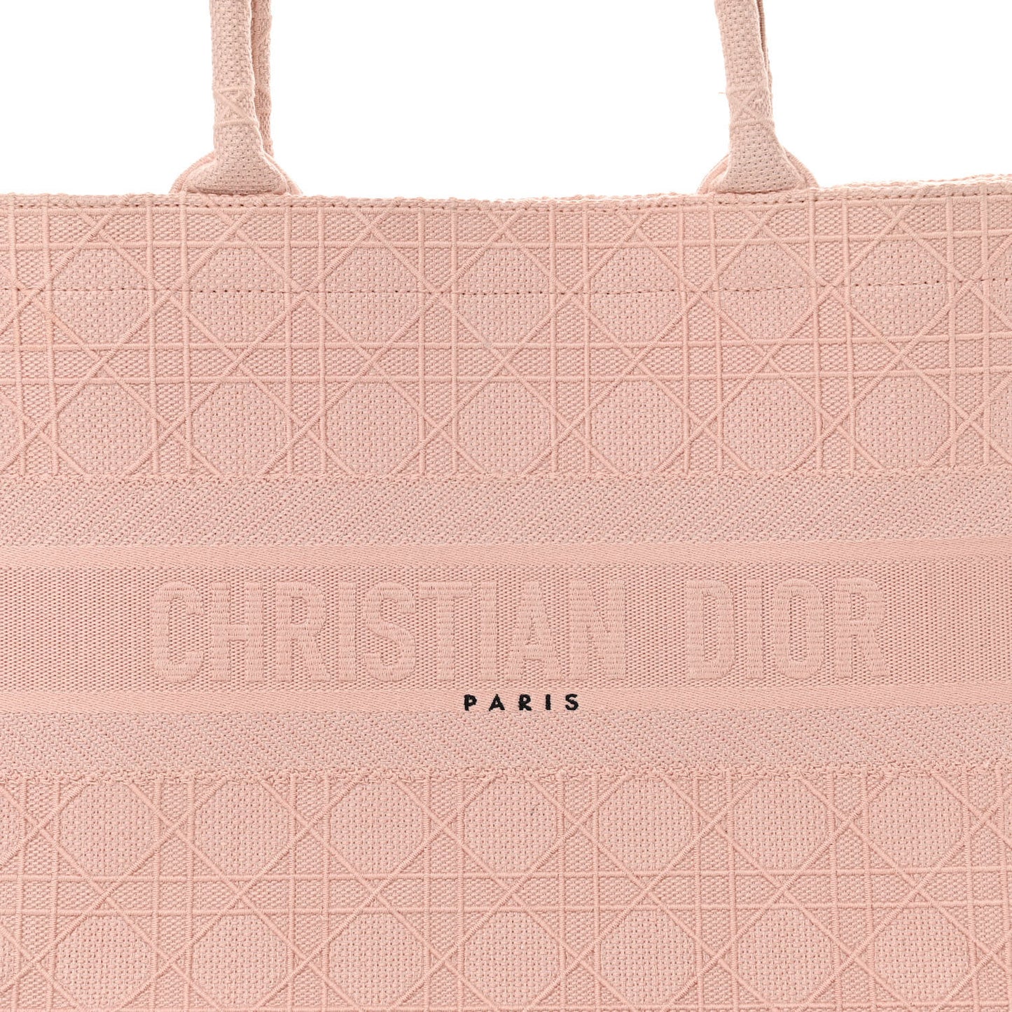 Canvas Embroidered Cannage Medium Book Tote Bois de Rose