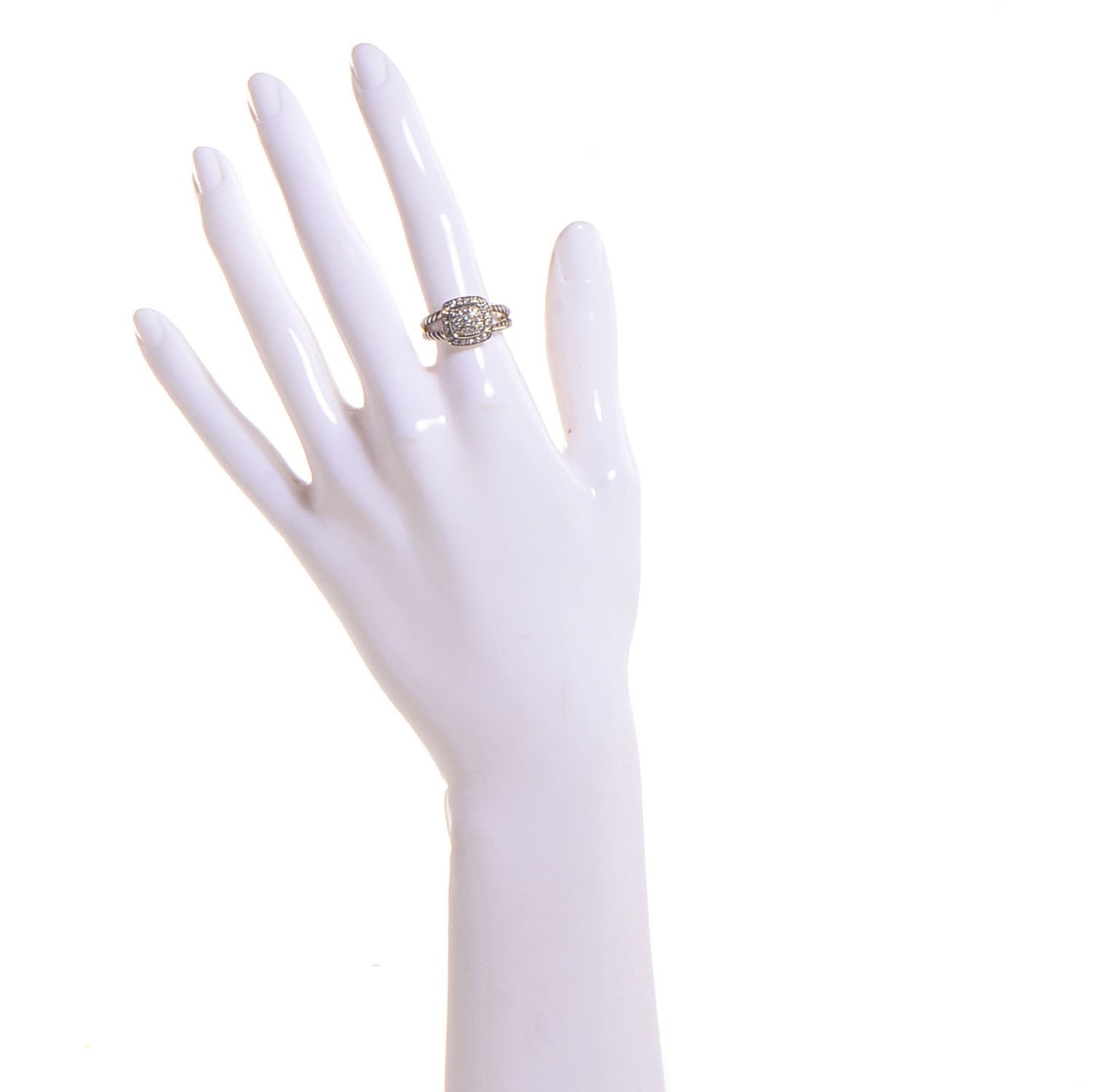 Sterling Silver Diamond 7mm Petite Albion Pave Ring 52 6