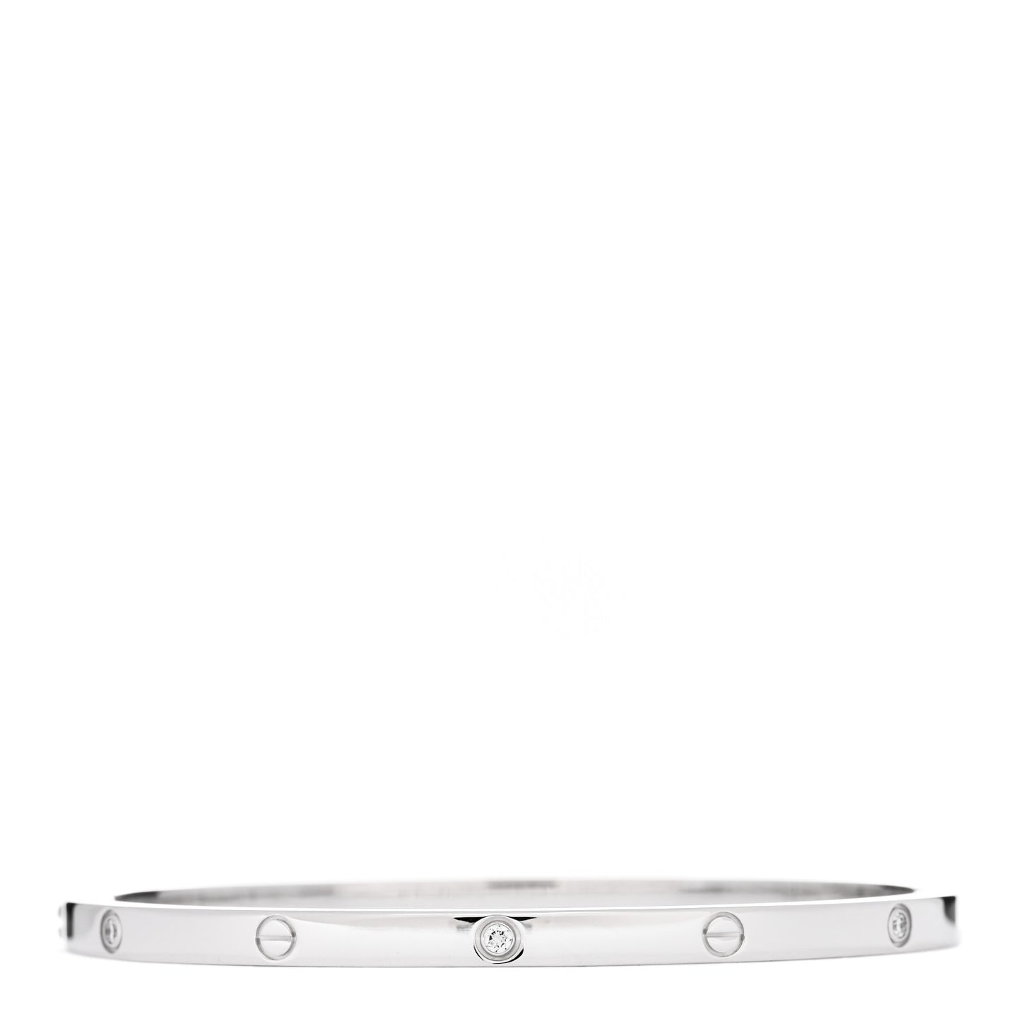 18K White Gold 6 Diamond Small LOVE Bracelet 17