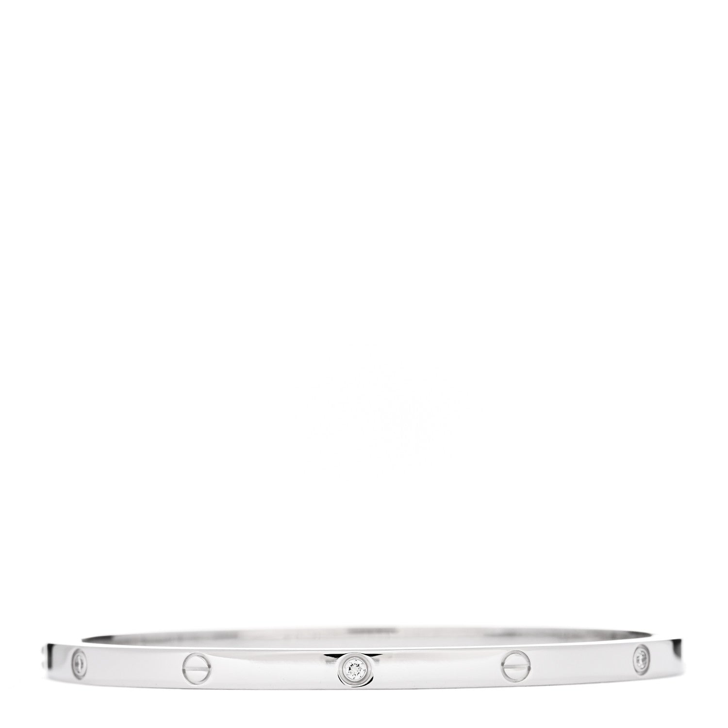 Cartier 18K White Gold 6 Diamond Small LOVE Bracelet 17 2 of 4