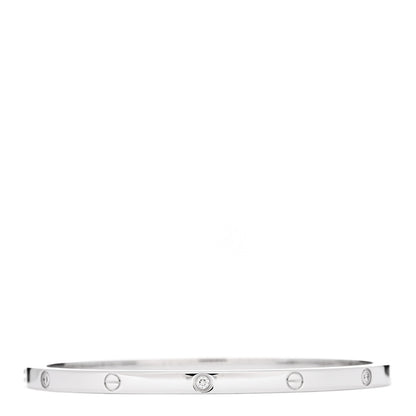 Cartier 18K White Gold 6 Diamond Small LOVE Bracelet 17 2 of 4
