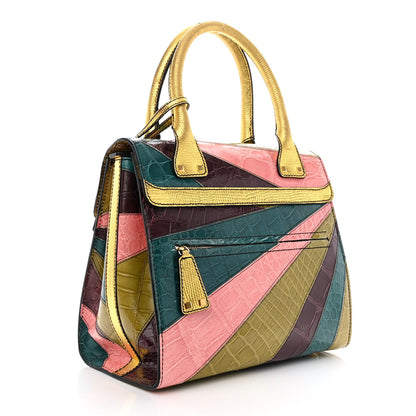 Valentino Garavani Patchwork Crocodile Dome Handbag Multicolor 3 of 15